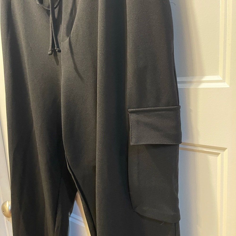 Black Drawstring Cargo Joggers - image 2